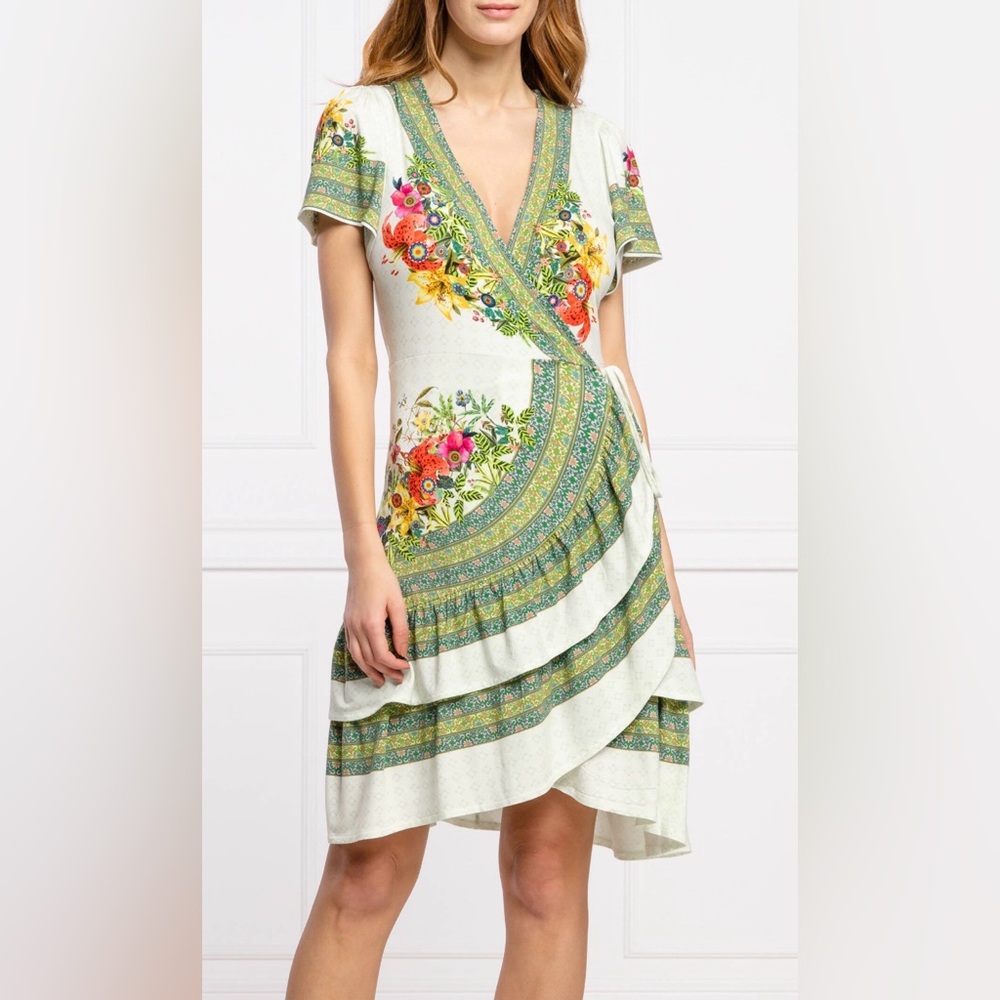 Desigual Asymmetrical Dress with Floral Patterns
